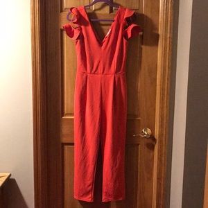 Miss Selfridge Red Jumpsuit